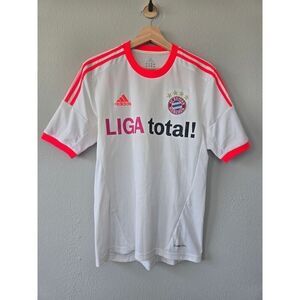 Adidas Bayern Munich Jersey 2012 Liga Total Sponsor White Pink Away Men’s Small